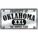 Property Of Oklahoma Novelty Metal License Plate 4" x 2.2" (MLP)