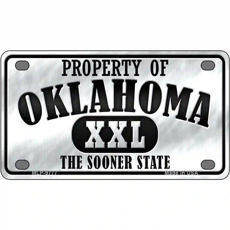 Property Of Oklahoma Novelty Metal License Plate 4" x 2.2" (MLP)