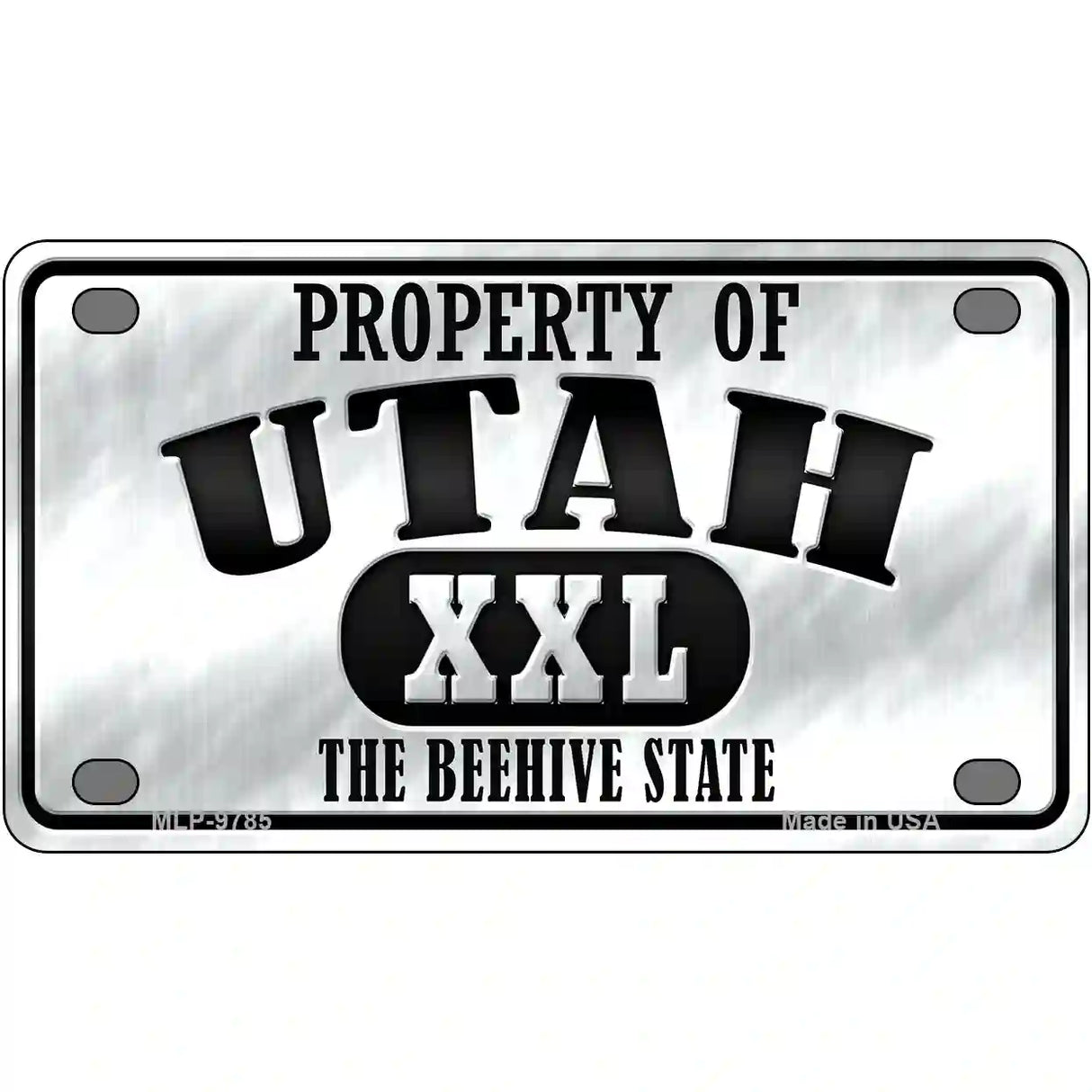 Property Of Utah Novelty Metal License Plate 4" x 2.2" (MLP)