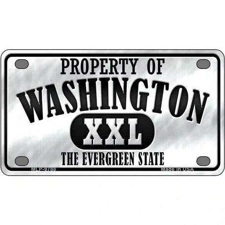 Property Of Washington Novelty Metal License Plate 4" x 2.2" (MLP)