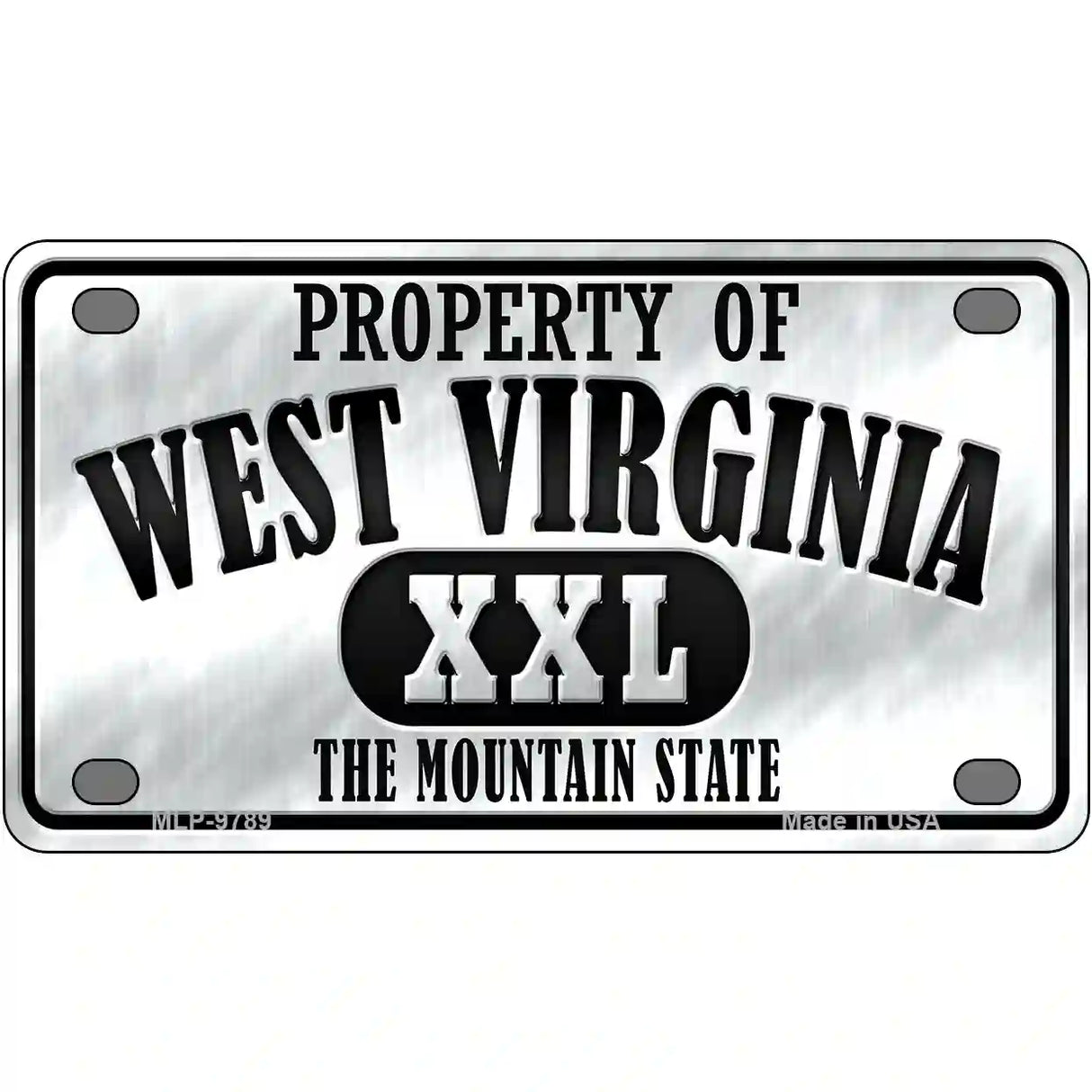 Property Of West Virginia Novelty Metal License Plate 4" x 2.2" (MLP)