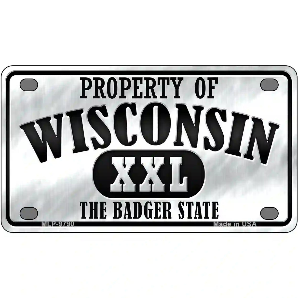 Property Of Wisconsin Novelty Metal License Plate 4" x 2.2" (MLP)