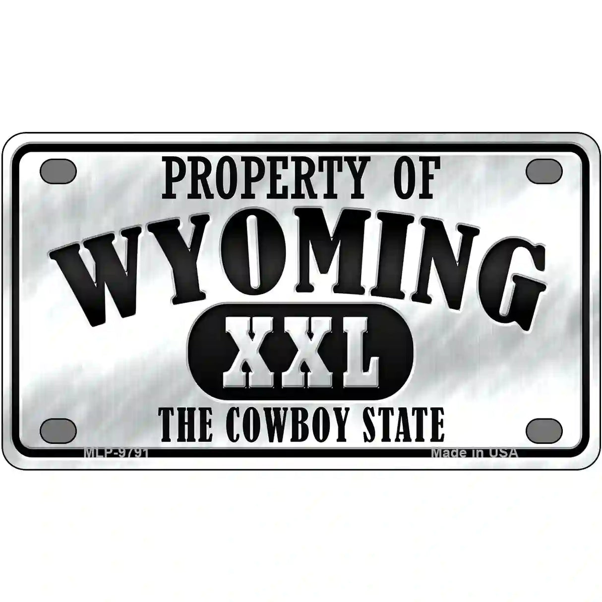 Property Of Wyoming Novelty Metal License Plate 4" x 2.2" (MLP)