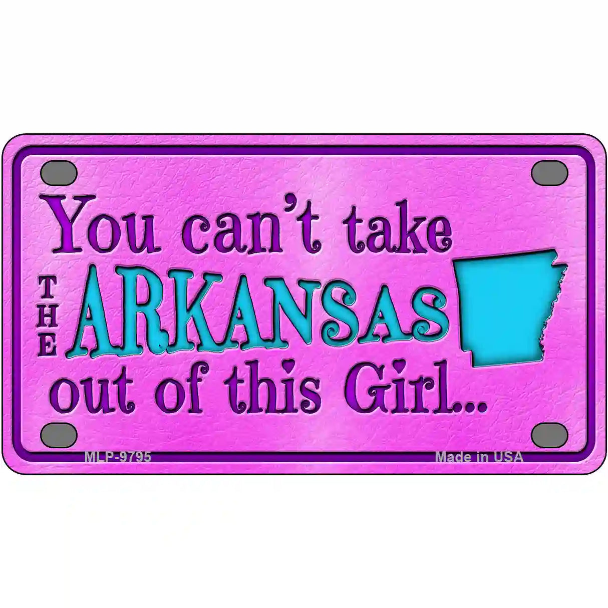 Arkansas Girl Novelty Metal License Plate 4" x 2.2" (MLP)