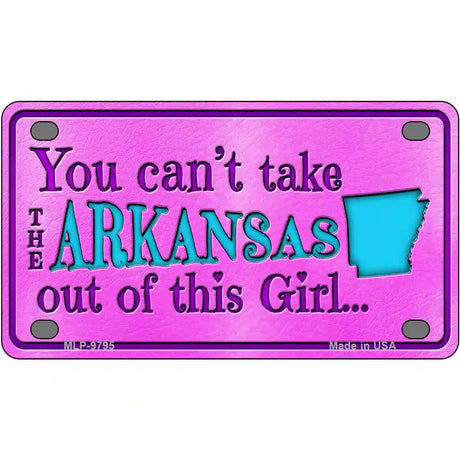 Arkansas Girl Novelty Metal License Plate 4" x 2.2" (MLP)