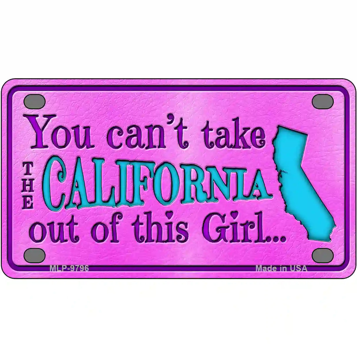 California Girl Novelty Metal License Plate 4" x 2.2" (MLP)