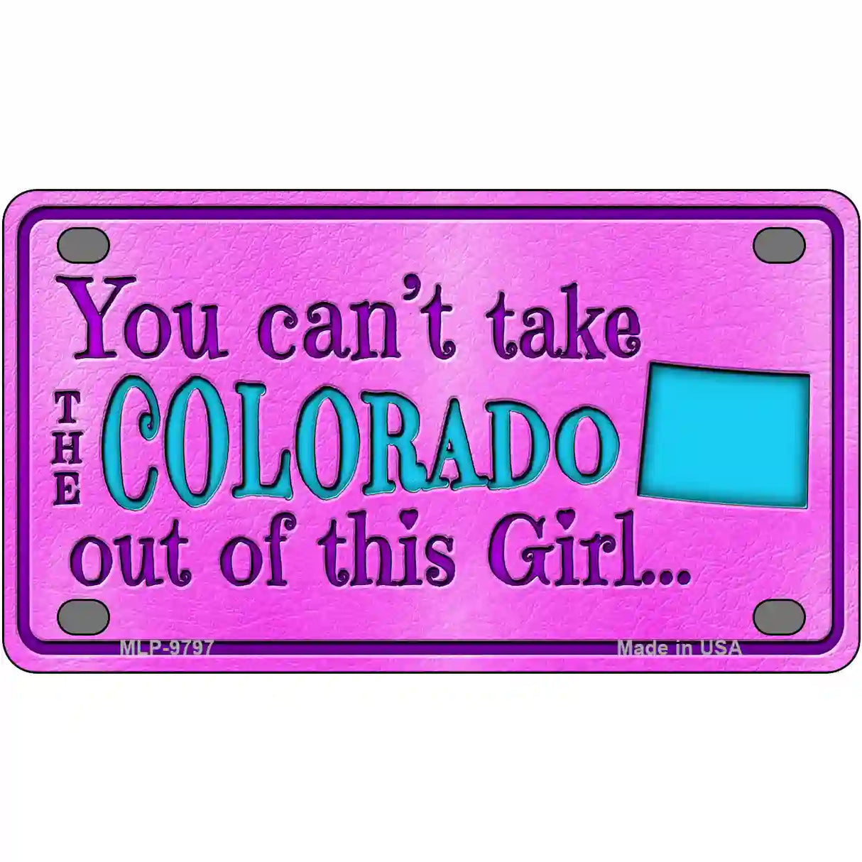 Colorado Girl Novelty Metal License Plate 4" x 2.2" (MLP)