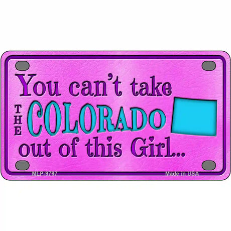 Colorado Girl Novelty Metal License Plate 4" x 2.2" (MLP)