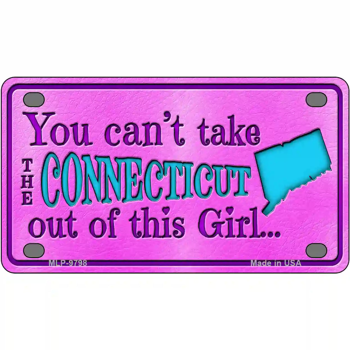 Connecticut Girl Novelty Metal License Plate 4" x 2.2" (MLP)