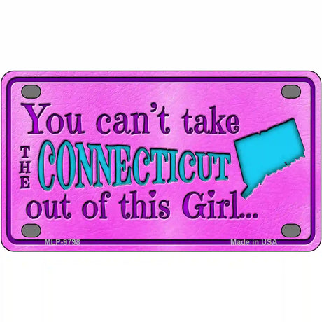 Connecticut Girl Novelty Metal License Plate 4" x 2.2" (MLP)