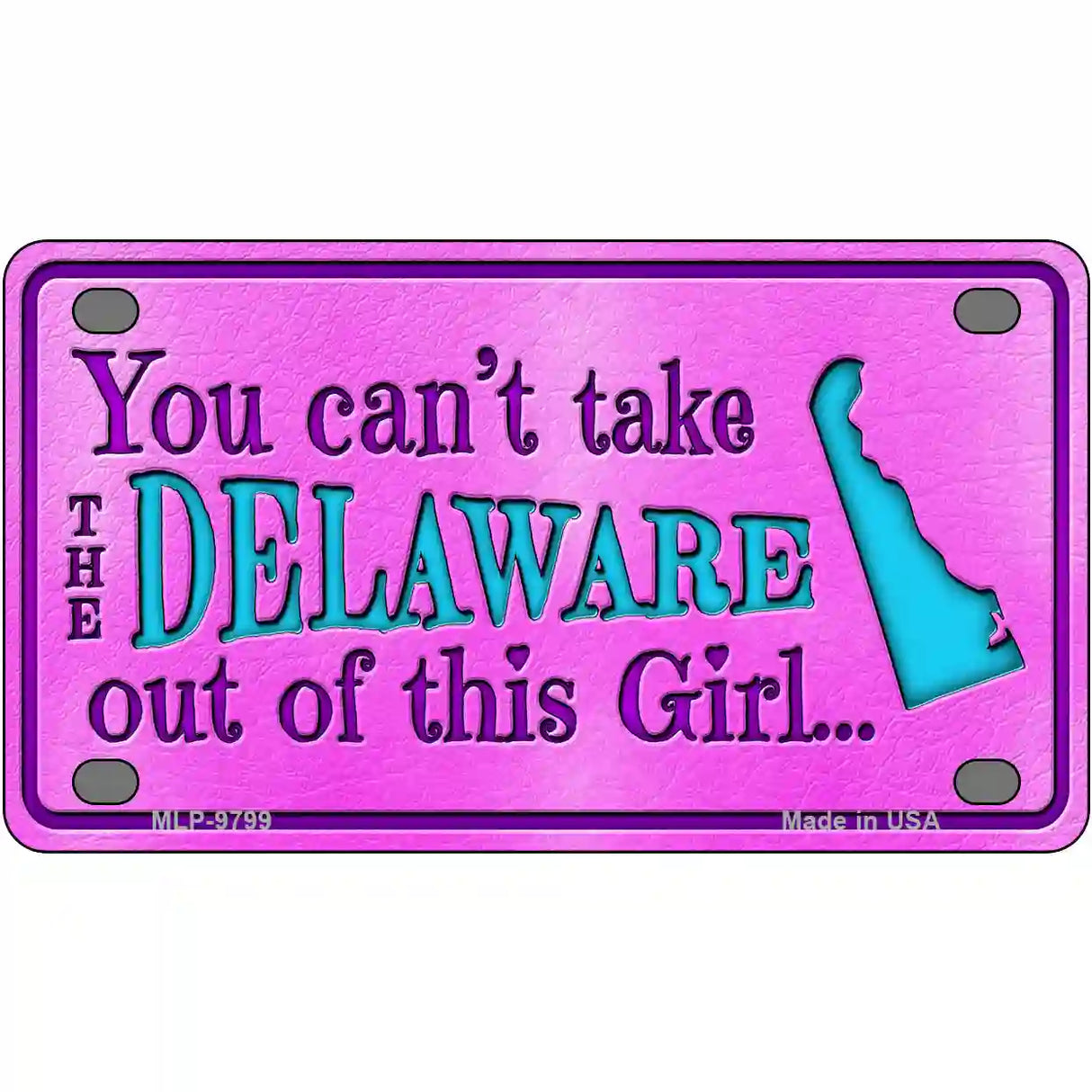 Delaware Girl Novelty Metal License Plate 4" x 2.2" (MLP)