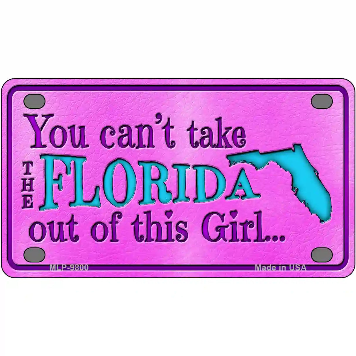 Florida Girl Novelty Metal License Plate 4" x 2.2" (MLP)