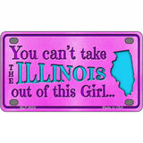 Illinois Girl Novelty Metal License Plate 4" x 2.2" (MLP)