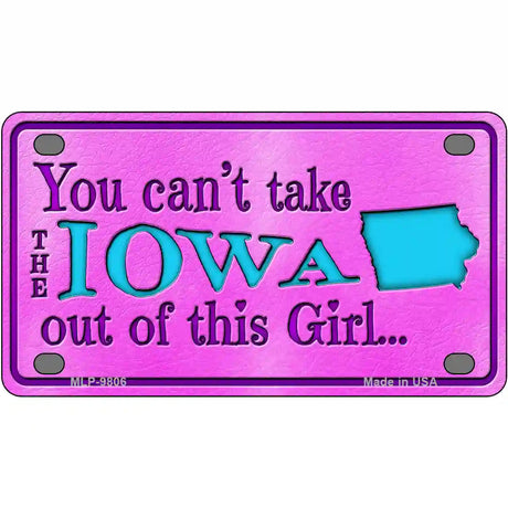 Iowa Girl Novelty Metal License Plate 4" x 2.2" (MLP)