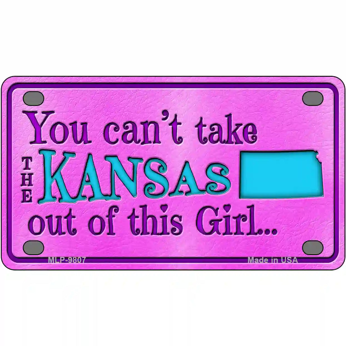 Kansas Girl Novelty Metal License Plate 4" x 2.2" (MLP)