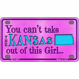 Kansas Girl Novelty Metal License Plate 4" x 2.2" (MLP)