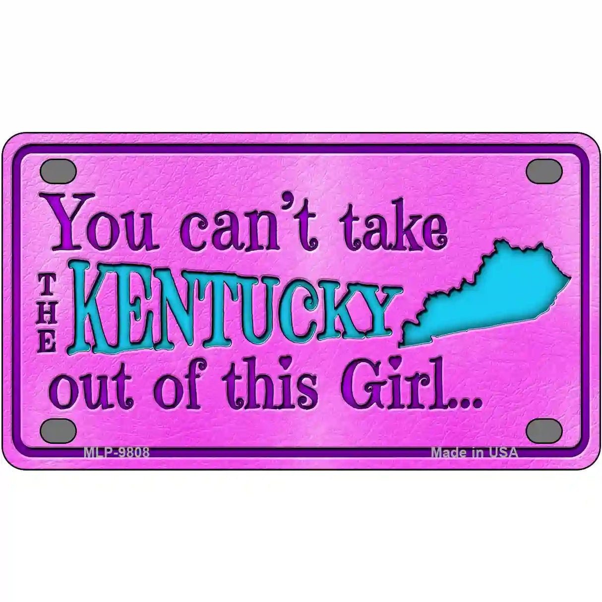 Kentucky Girl Novelty Metal License Plate 4" x 2.2" (MLP)