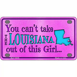 Louisiana Girl Novelty Metal License Plate 4" x 2.2" (MLP)