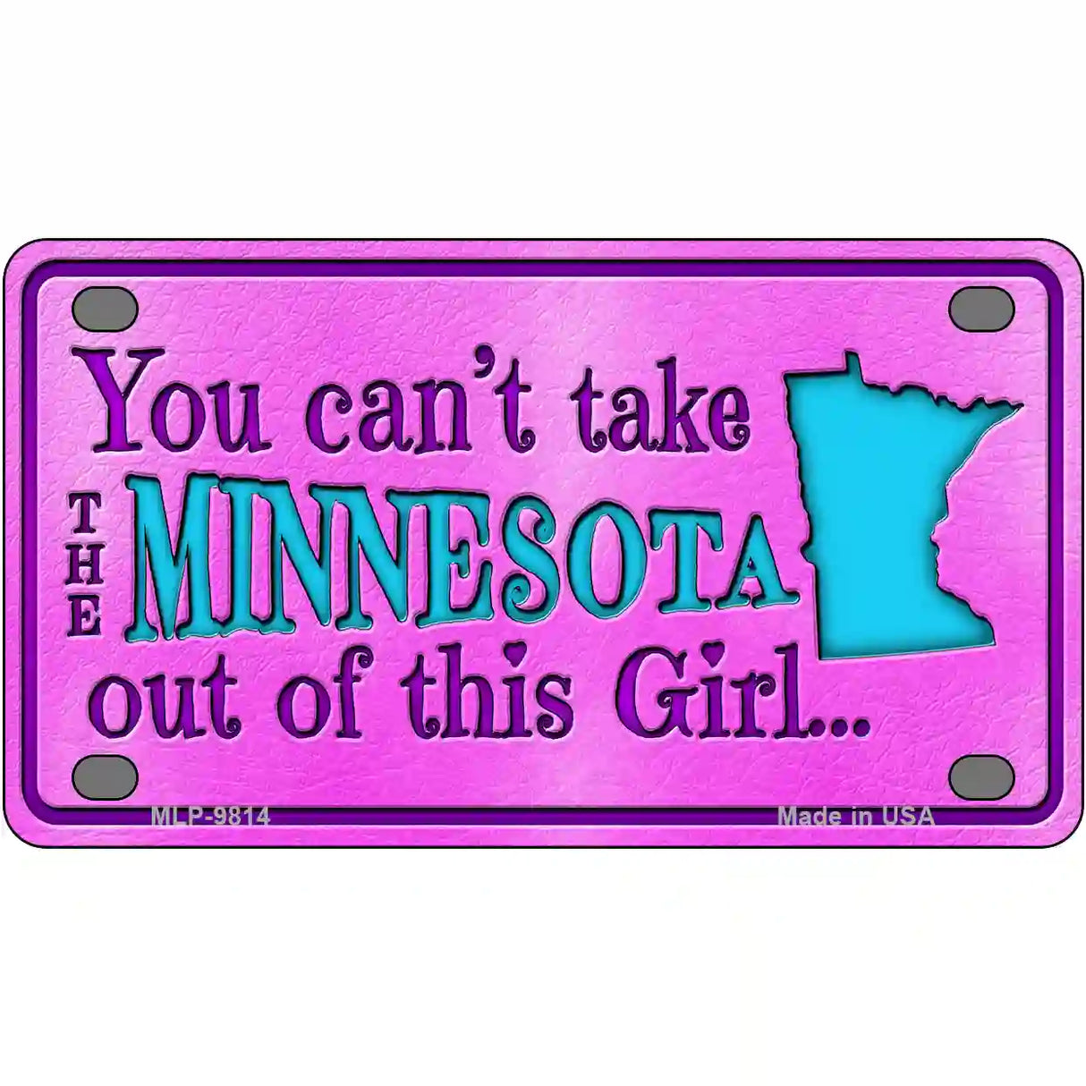 Minnesota Girl Novelty Metal License Plate 4" x 2.2" (MLP)