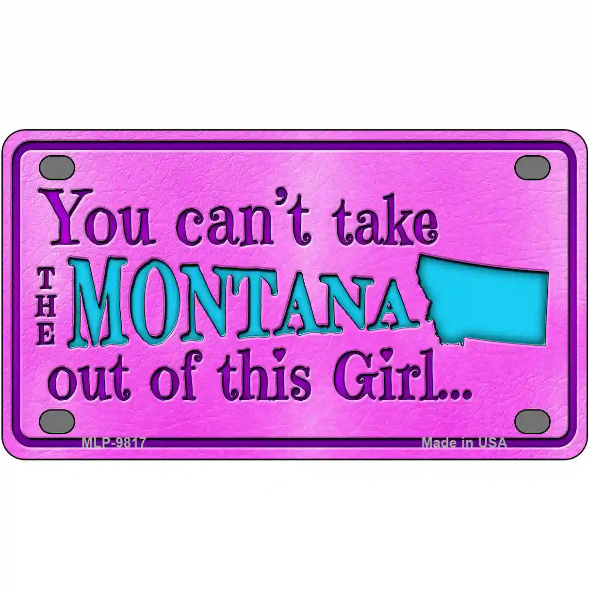 Montana Girl Novelty Metal License Plate 4" x 2.2" (MLP)