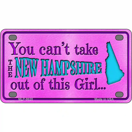 New Hampshire Girl Novelty Metal License Plate 4" x 2.2" (MLP)