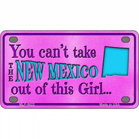 New Mexico Girl Novelty Metal License Plate 4" x 2.2" (MLP)