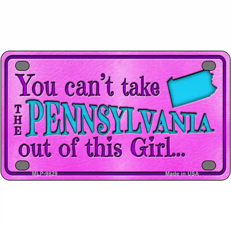 Pennsylvania Girl Novelty Metal License Plate 4" x 2.2" (MLP)