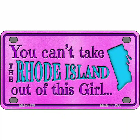 Rhode Island Girl Novelty Metal License Plate 4" x 2.2" (MLP)