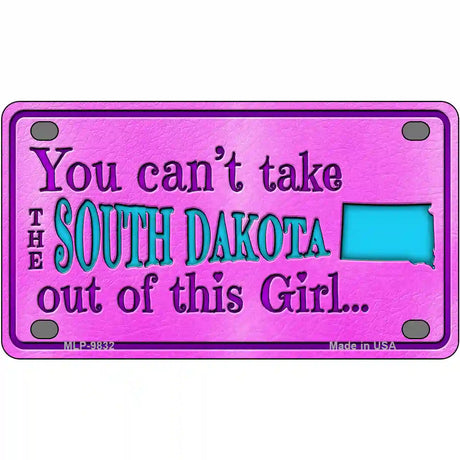 South Dakota Girl Novelty Metal License Plate 4" x 2.2" (MLP)