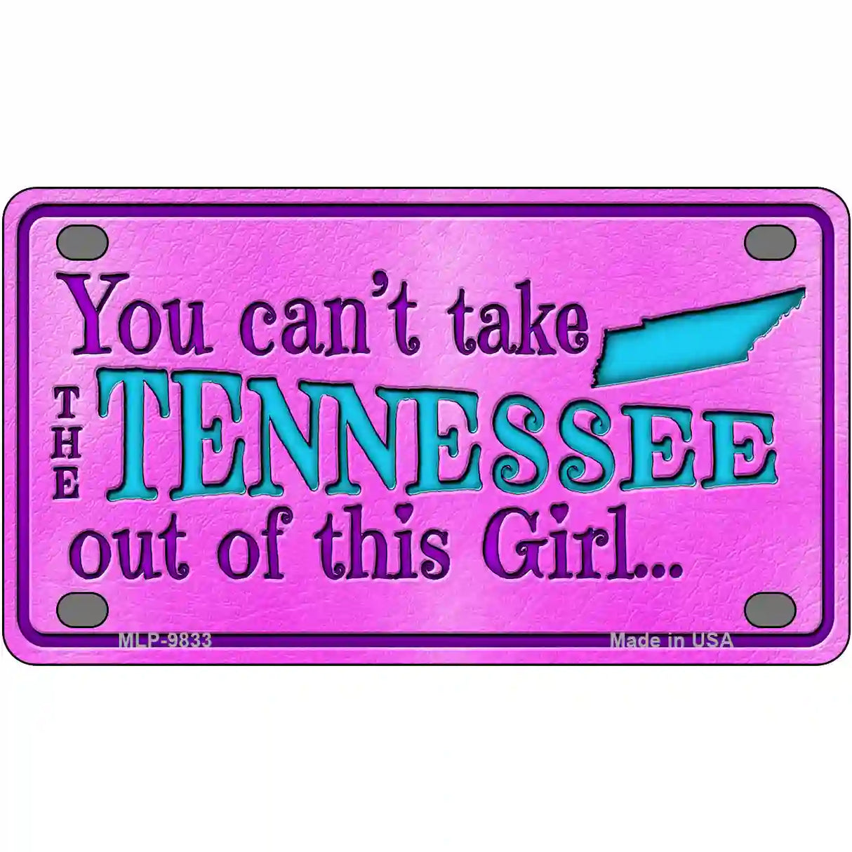 Tennessee Girl Novelty Metal License Plate 4" x 2.2" (MLP)