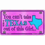 Texas Girl Pink Novelty Metal License Plate 4" x 2.2" (MLP)