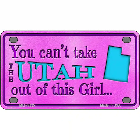 Utah Girl Novelty Metal License Plate 4" x 2.2" (MLP)