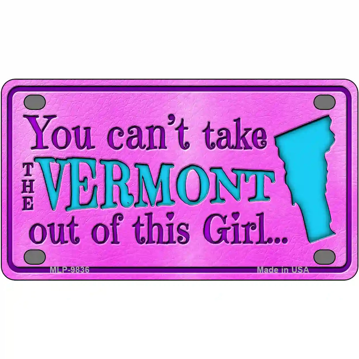 Vermont Girl Novelty Metal License Plate 4" x 2.2" (MLP)