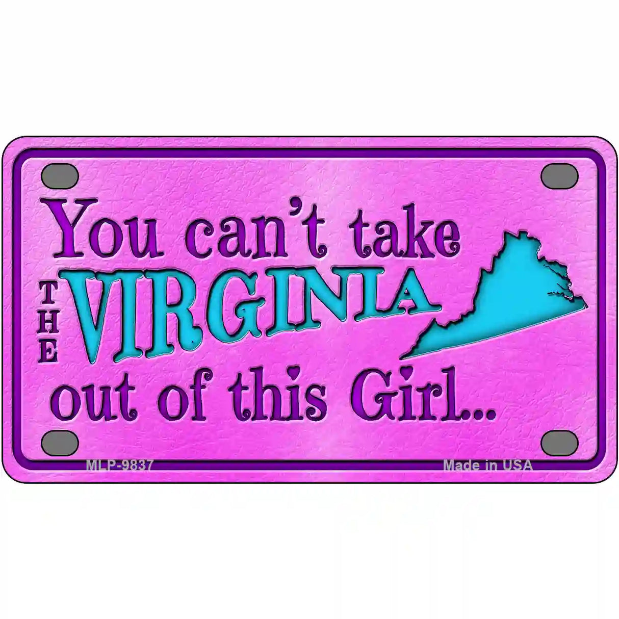 Virginia Girl Novelty Metal License Plate 4" x 2.2" (MLP)