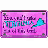 Virginia Girl Novelty Metal License Plate 4" x 2.2" (MLP)