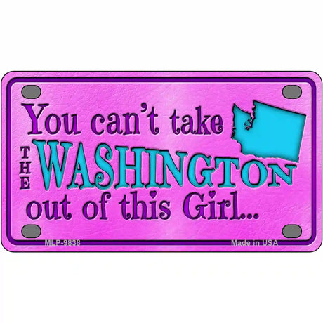 Washington Girl Novelty Metal License Plate 4" x 2.2" (MLP)