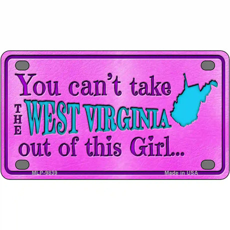 West Virginia Girl Novelty Metal License Plate 4" x 2.2" (MLP)