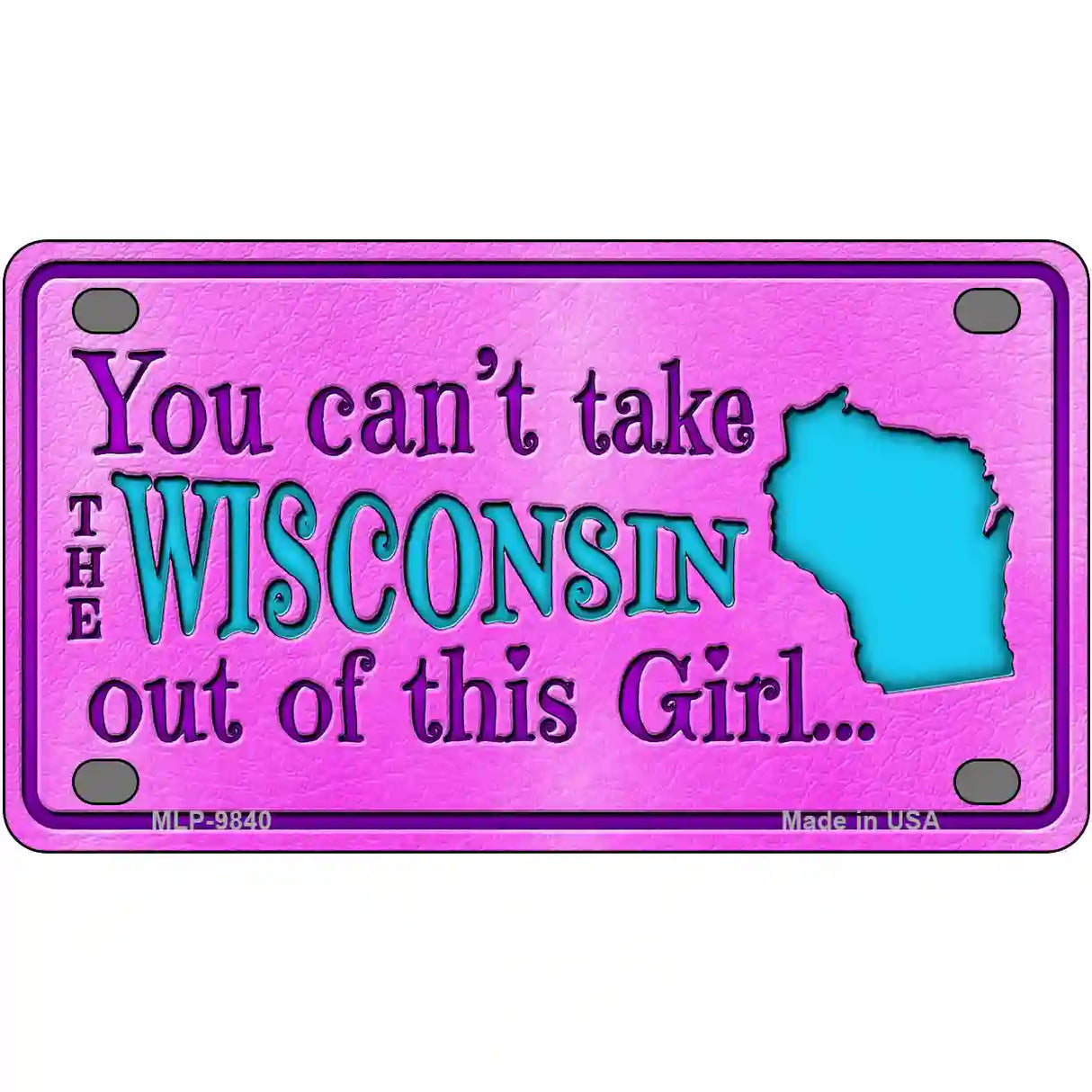 Wisconsin Girl Novelty Metal License Plate 4" x 2.2" (MLP)