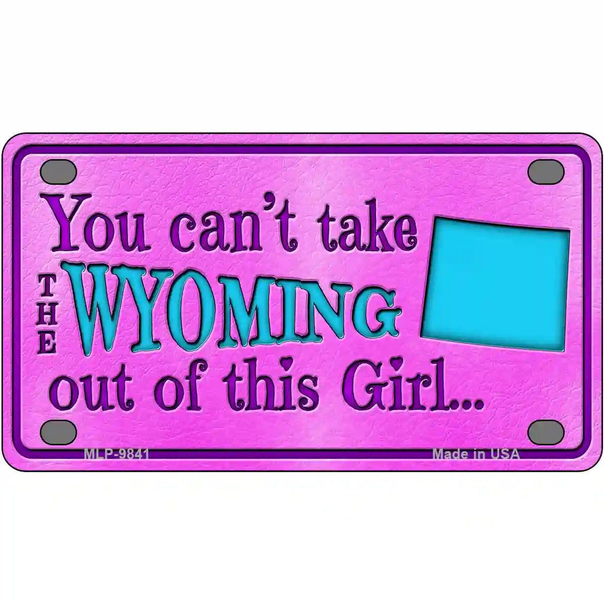 Wyoming Girl Novelty Metal License Plate 4" x 2.2" (MLP)