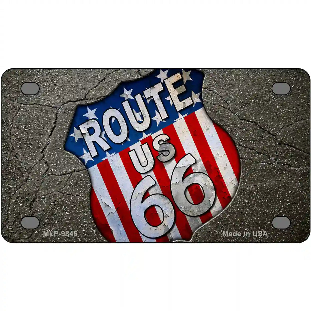 Asphalt Highway Metal Novelty License Plate 4" x 2.2" (MLP)