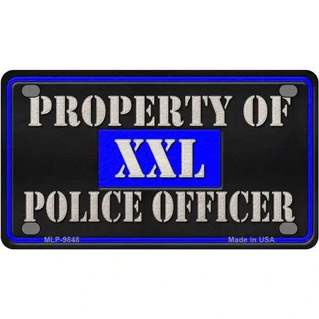 Property Of Police Officer Novelty Metal License Plate 4" x 2.2" (MLP)