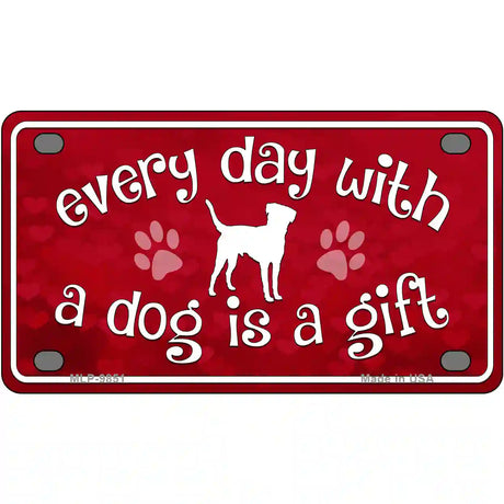 Dog Is A Gift Novelty Metal License Plate 4" x 2.2" (MLP)