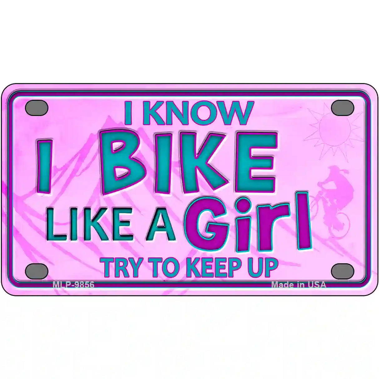 Bike Like A Girl Novelty Metal License Plate 4" x 2.2" (MLP)