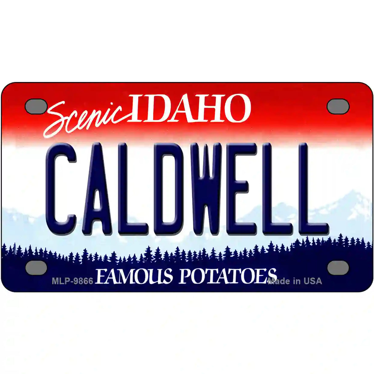 Caldwell Idaho Metal Novelty License Plate 4" x 2.2" (MLP)