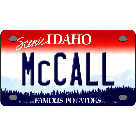 McCall Idaho Metal Novelty License Plate 4" x 2.2" (MLP)