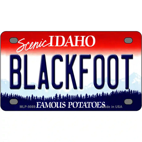 Blackfoot Idaho Metal Novelty License Plate 4" x 2.2" (MLP)