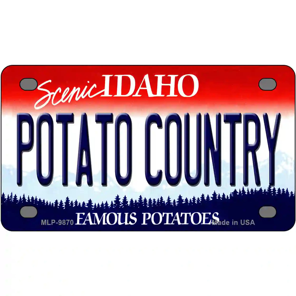 Potato Country Idaho Metal Novelty License Plate 4" x 2.2" (MLP)