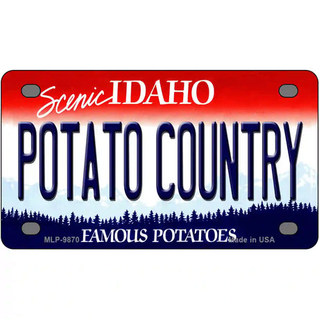 Potato Country Idaho Metal Novelty License Plate 4" x 2.2" (MLP)