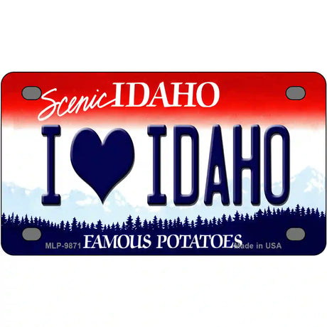 Love Idaho Metal Novelty License Plate 4" x 2.2" (MLP)