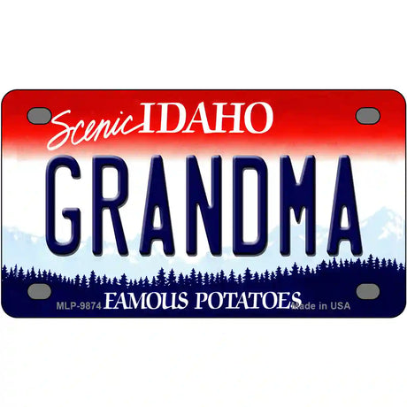 Grandma Idaho Metal Novelty License Plate 4" x 2.2" (MLP)